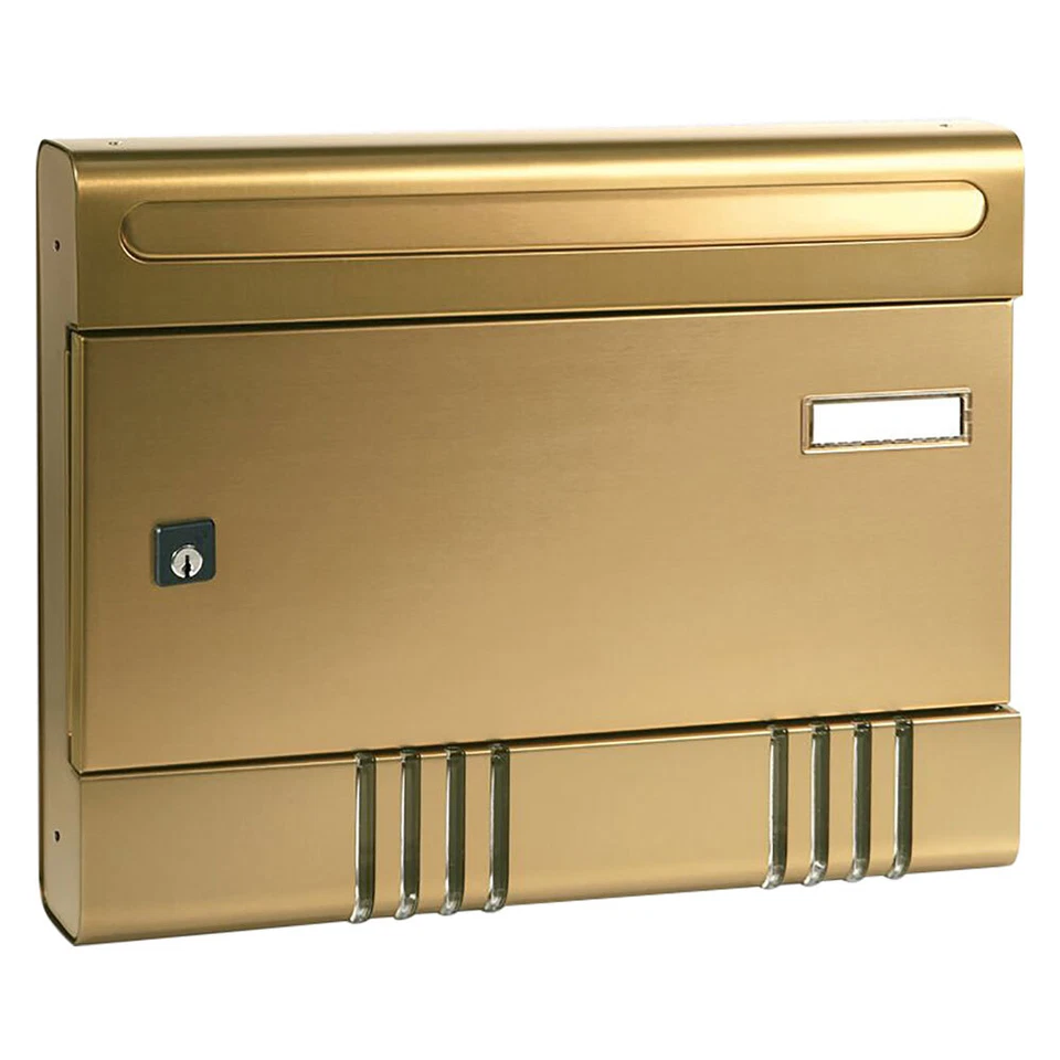 ALUBOX CASSETTA POSTALE SERIE 'SIRE' anodizzato bronzo cm 36,5x7xh.29.
