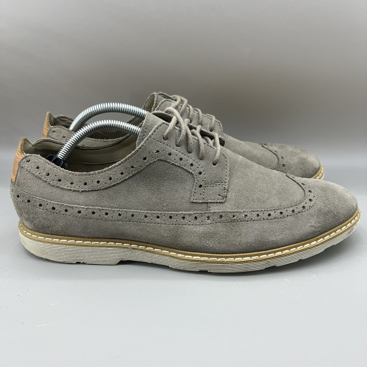 Clarks Gambeson Men Size 9.5 M Shoes Gray Suede Lace-Up Low 