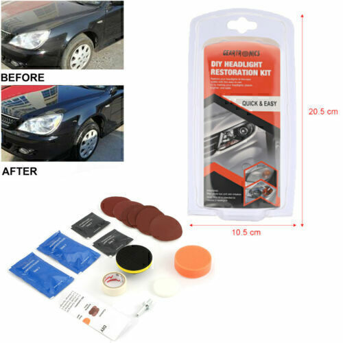 Car Headlight Lens Restoration Repair Kit - Polishing Cleaner Cleaning Tools USA
