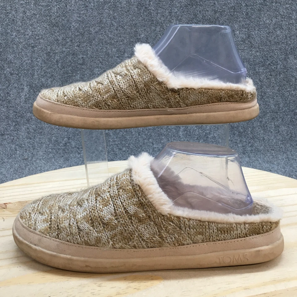 Zapatillas Toms para mujer 9,5 Sage Mule marrón tejido con cable informales cómodas planas 10018795 Foto 2 de 4