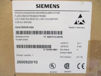 6SE7015-0EP50 New Sealed Siemens SIMOVERT Main Drive Motion Contro 6SE7015-0EP50