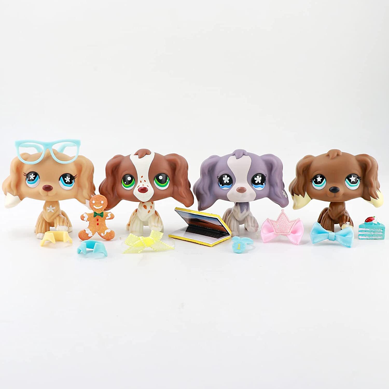 Littlest Pet Shop lps Cocker Spaniel 4pcs lps Dog with lps Accessories
