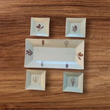 crate & Barrel 5 piece appetizer snack / sushi serving set B-5