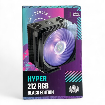 Hyper 212 RGB CPU Air Cooler Fan, 4 Heat Pipes for AMD Ryzen & Intel LGA, Black