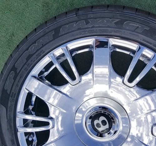 4 New Factory Bentley Mulsanne Chrome Wheels Dunlop Tires Genuine Authentic OEM - Picture 23 of 24