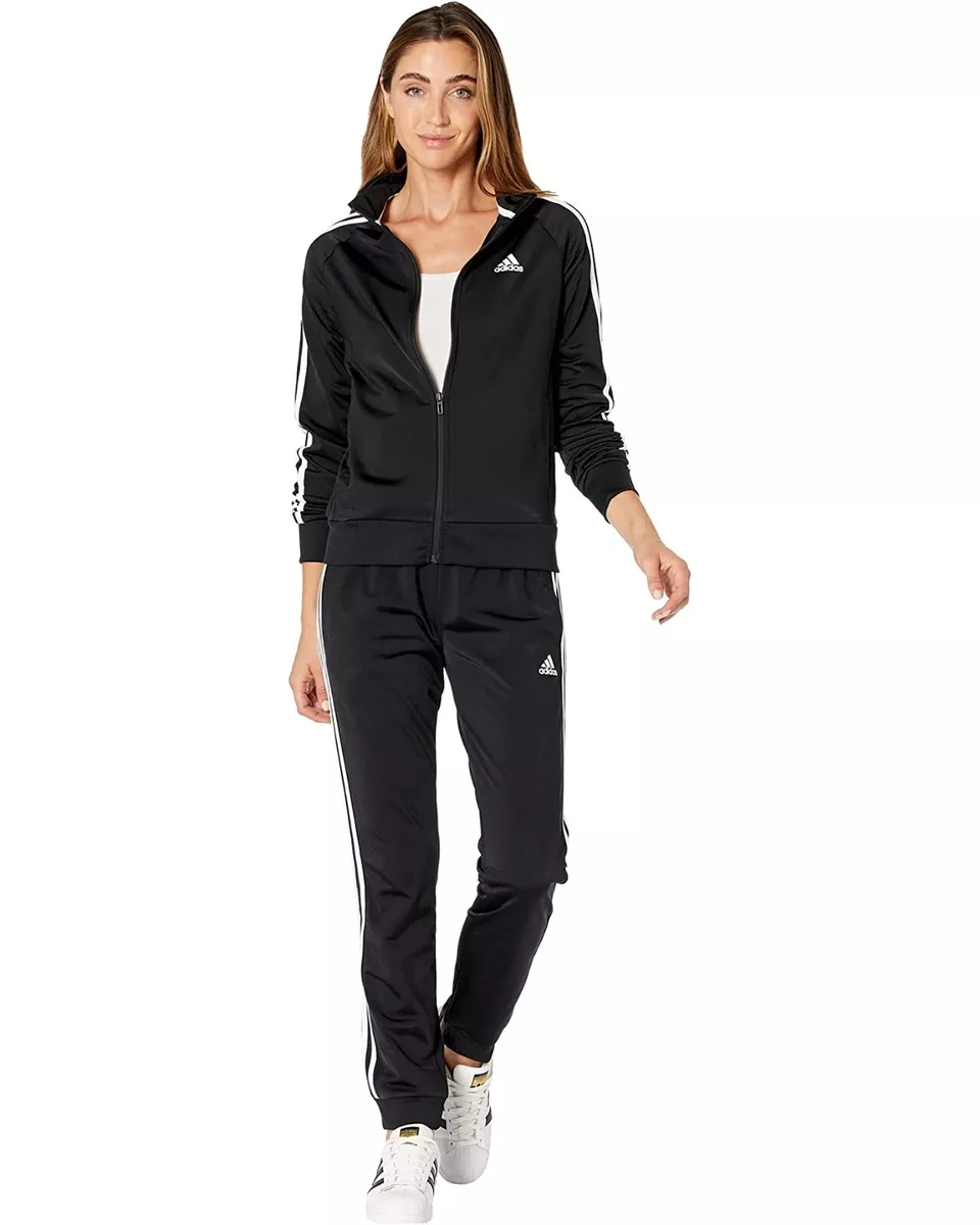 adidas Women's slim Taper black/white Tricot Tracksuit (Jacket