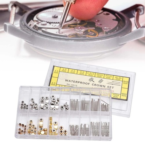 Corona Orologio Molla Barra Acciaio Inox Orologio Corona Molla Set Riparazione Orologio - Foto 10 di 14