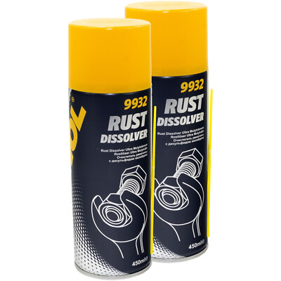 MANNOL 2x 450 ml RUST DISSOLVER ROSTLÖSER KRIECHÖL ROSTENTFERNERSPRAY