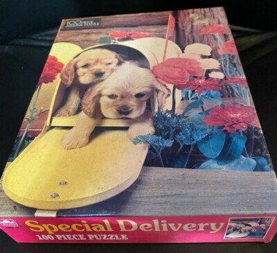 Special Delivery 100 Pc Golden Jigsaw Puzzle 1990 NEW 4605F-58 Puppies Mailbox