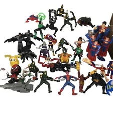Mixed Lot Of 36 Superheroes Action PVC Figurines Mixed  Types & Brands