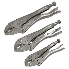Siegen Locking Pliers Set 3 Piece Adjustable Locking Grip Pliers Assortment