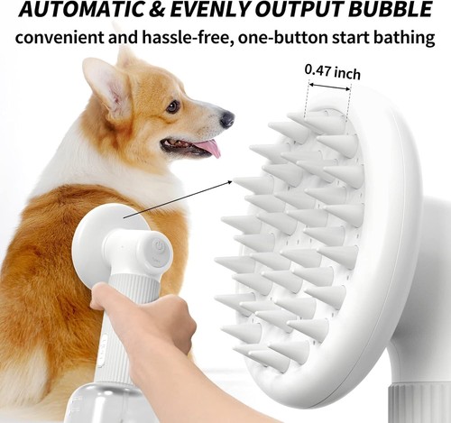 Dog Bath Brush, Automatic Foaming Dog Shampoo Brush, Dog Bath Brush with Soap D - Picture 2 of 9