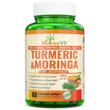 NutreeVit 100% Organic Supports Cardiovascular Health - Turmeric & Moringa