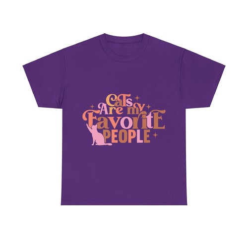 cats are my favorite people funny quote Unisex Heavy Cotton Tee men women - Picture 63 of 71