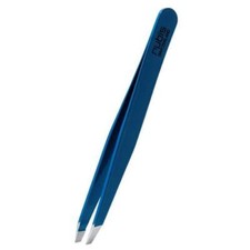 Rubis tweezers slanted blue inox