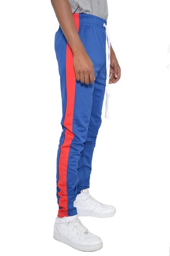 Single Stripe Track Pants, Pockets, Single Back Pocket, Elastic Waist Drawstring - Picture 3 of 5