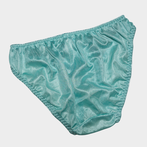 Vintage Silky Nylon Panty Sissy Green Floral Lace Sheer Brief Size 6 Hip 35-39" - Picture 12 of 19