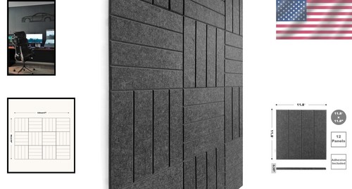 Customizable Wall Tiles Bulletin Board - 12 Felt Panels with Removable Adhesives - Picture 2 of 8