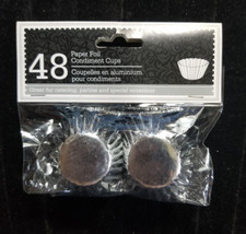 Silver Condiment Cookie Display Paper Foil Cups Liners 48 Count Pack