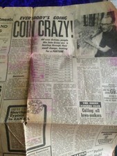 Vintage Collectible Coins Newspaper Cutting - from 'The People'  Aug 1968