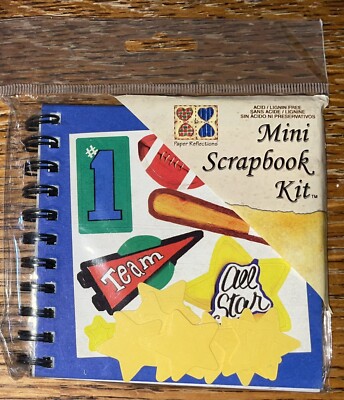Paper Reflections Mini Scrapbook Kit All Star Sports 3 x3  Football  Baseball