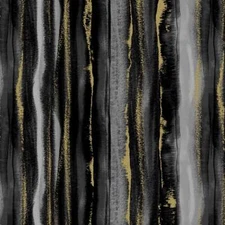 Michael Miller - Magnificent Peacock - Feathery Stripe - Black, Fabric BTY