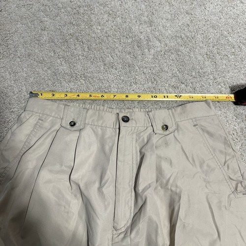 Jamie Sadock Women's 12 Tan Pleated Bermuda Cargo Golf Shorts Pockets High Rise - Picture 6 of 8