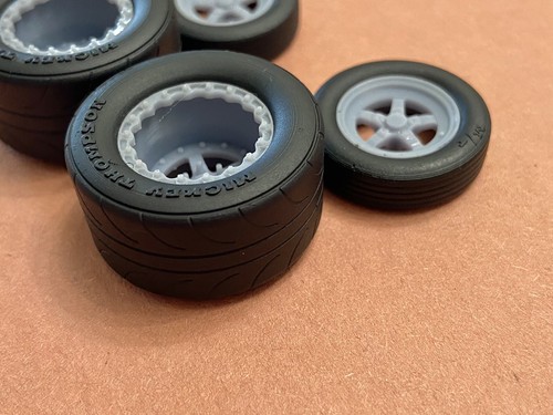 Resin 17/15 Scale inch Weld S71 Drag Wheels With Cheater Slicks 1/24, 1/25 - Picture 2 of 10