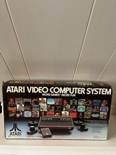 Original 1980 Atari CX2600a Video Computer System Woodgrain UNTESTED With Box