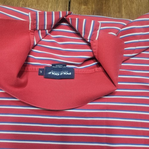 Ralph Lauren Polo Golf Large Mens Short Sleeve Red White Blue Stripe - Picture 12 of 12