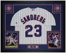 Ryne Sandberg Autographed & Framed P/S Cubs Jersey Auto Tristar COA