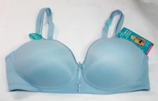 NWT VANITY FAIR body caress BRA full coverage 72335 WIRE FREE MORNING RAIN blue