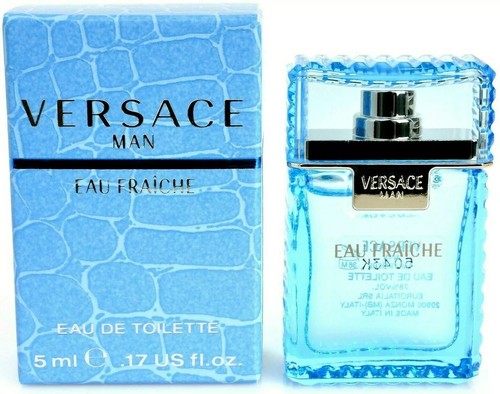 (2) Versace Men Perfume Eau Fraiche Man Cologne Mini Perfume EDT 0.17 oz each - Picture 2 of 3