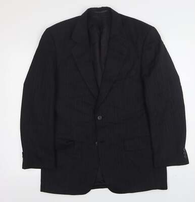 Marks and Spencer Herren Anzugjacke grau gestreift Wollmischung Größe 38
