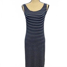 Navy/Gray Striped Dress