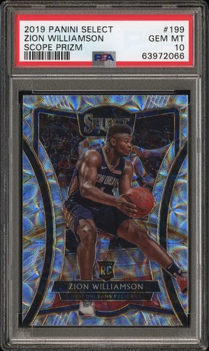 2019 Panini Select Zion Williamson Rookie SCOPE Prizm SP PSA 10 GEM MT PELICANS
