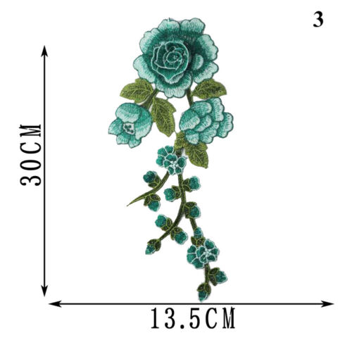 Rose Flowers Patch Iron Sew on Embroidered Badge Clothes Embroidery Applique - Picture 15 of 22