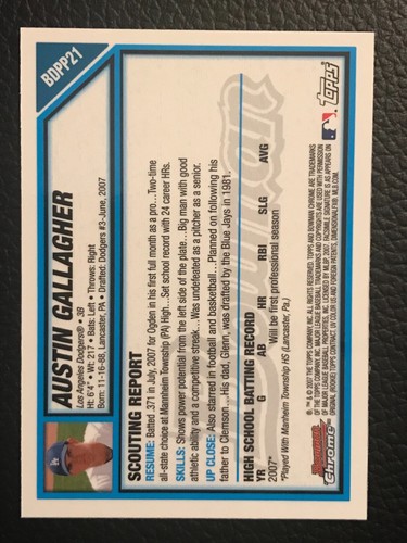 Béisbol Bowman Draft Picks & Prospect 2007 primera cromada - elige tarjetas - BDPP1 -80 - Imagen 32 de 104