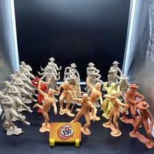 Vintage 1960  s Louis Marx  Co. 6  Inch Cowboys  Indians Figures Lot of 25