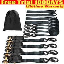 Retractable Ratchet Straps 5m Tie Down Ratchet Straps Loading 800kg & Carry Bag
