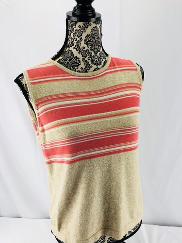 Top smanicato donna Liz Claiborne grande mezza righe - Foto 4 di 7