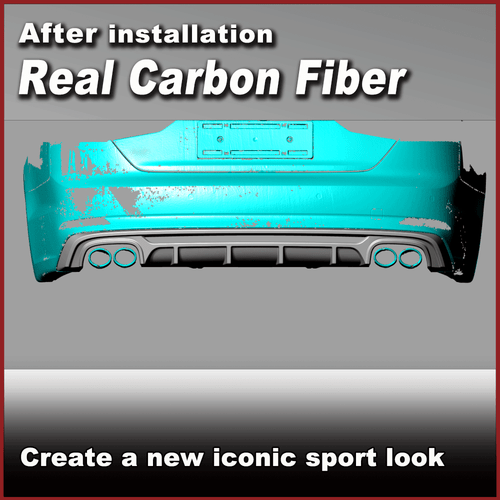 Carbon Heckdiffusor Diffusor Stoßstangen Heckschürze für AUDI A5 Sline S5 17-20 - Picture 2 of 11