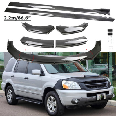 Carbon Fiber Style Front Bumper Lip Spoiler Side Skirt Body Kits For Honda Pilot