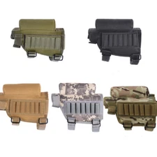 Tactical Buttstock Cheek Pad Rest Shooting Ammo Cartridge Holder Rifle Pack Bag
