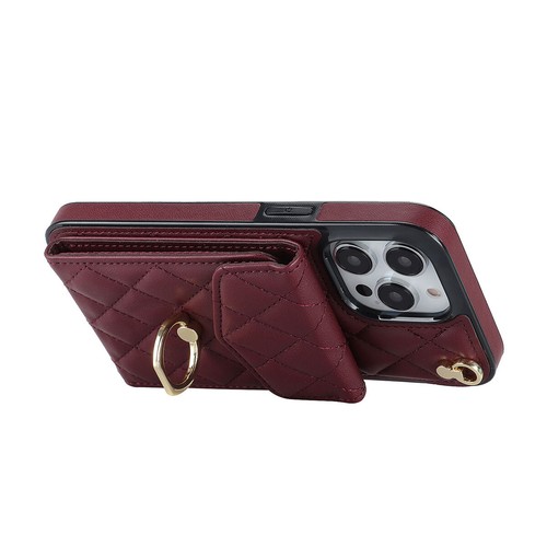 Handy Credit Card Slots Wallet Grid Leather Ring Case Cover For Apple iPhone - Picture 40 of 65