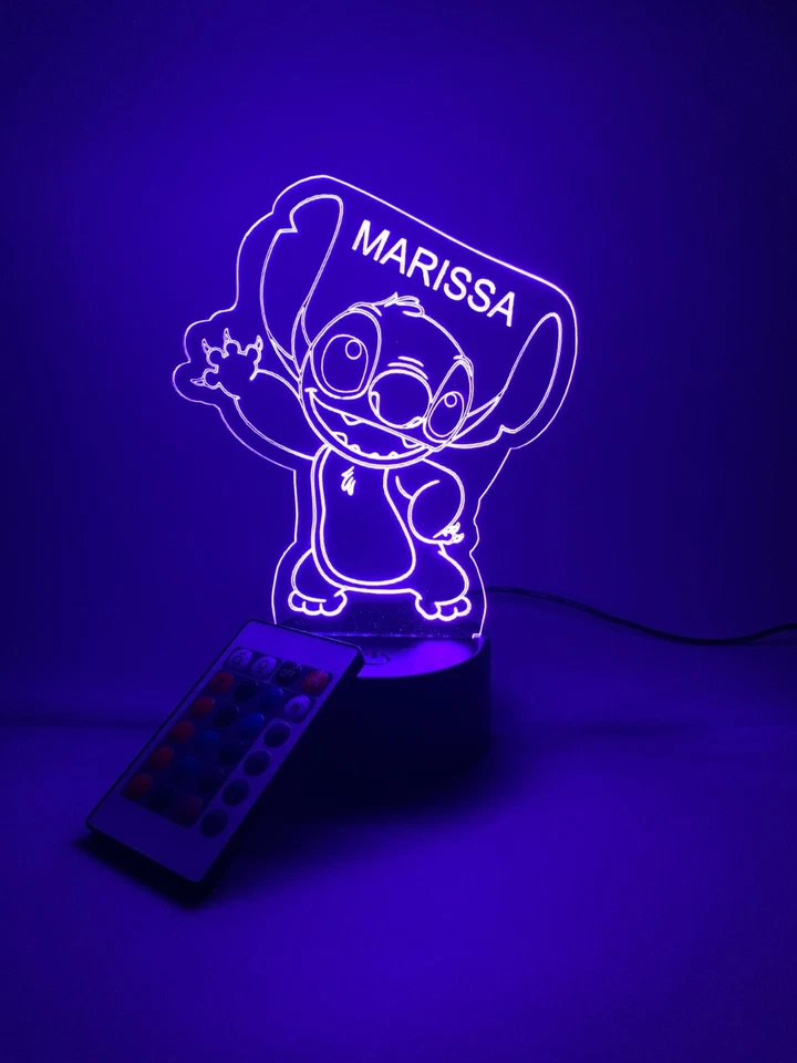 Luz de mesa Stitch Light Up Night, personalizada GRATIS, personajes LED Foto 3 de 4
