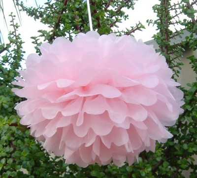 6x light pink tissue paper pom poms wedding birthday party home event decoration