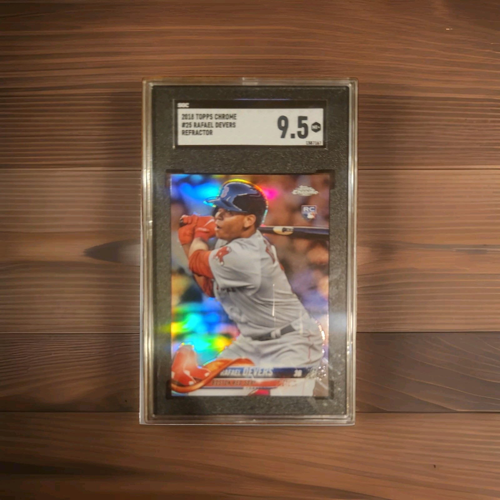 2018 Topps Chrome Rafael Devers RC Batting Refractor Red Sox SGC MINT+ 9.5