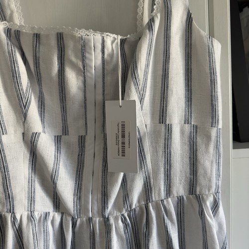 Reformation Tagliatelle Linen Midi Dress in Harbor Stripe Size 10 - Picture 6 of 9