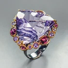Top AAA cutting 40ct Natural Amethyst Ring 925 Sterling Silver Size 7.5 /R471119